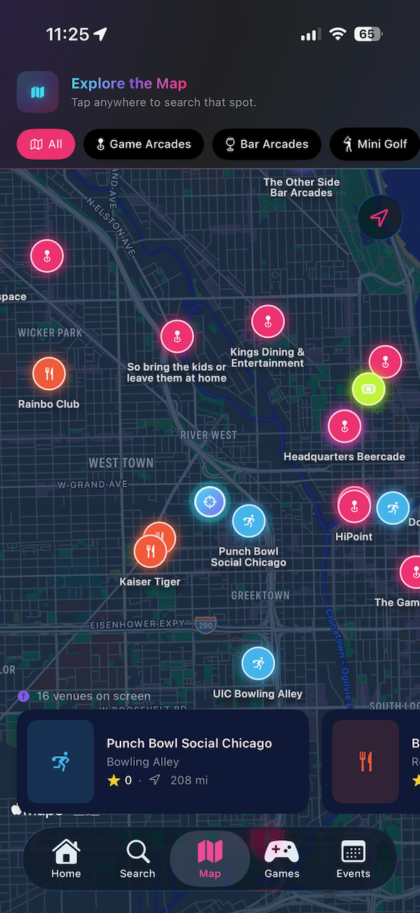 Interactive venue map